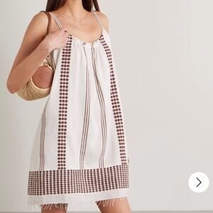 lemlem Tigist Swing Cotton Mini Dress in Earth Size Medium